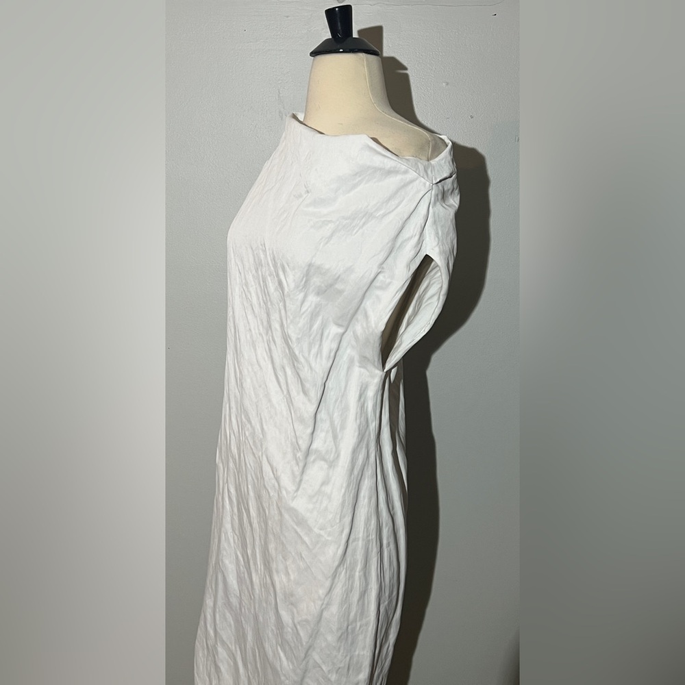 ZARA ZW Collection Asymmetric Crinkle Dress, White, XS - Picture 11 of 12